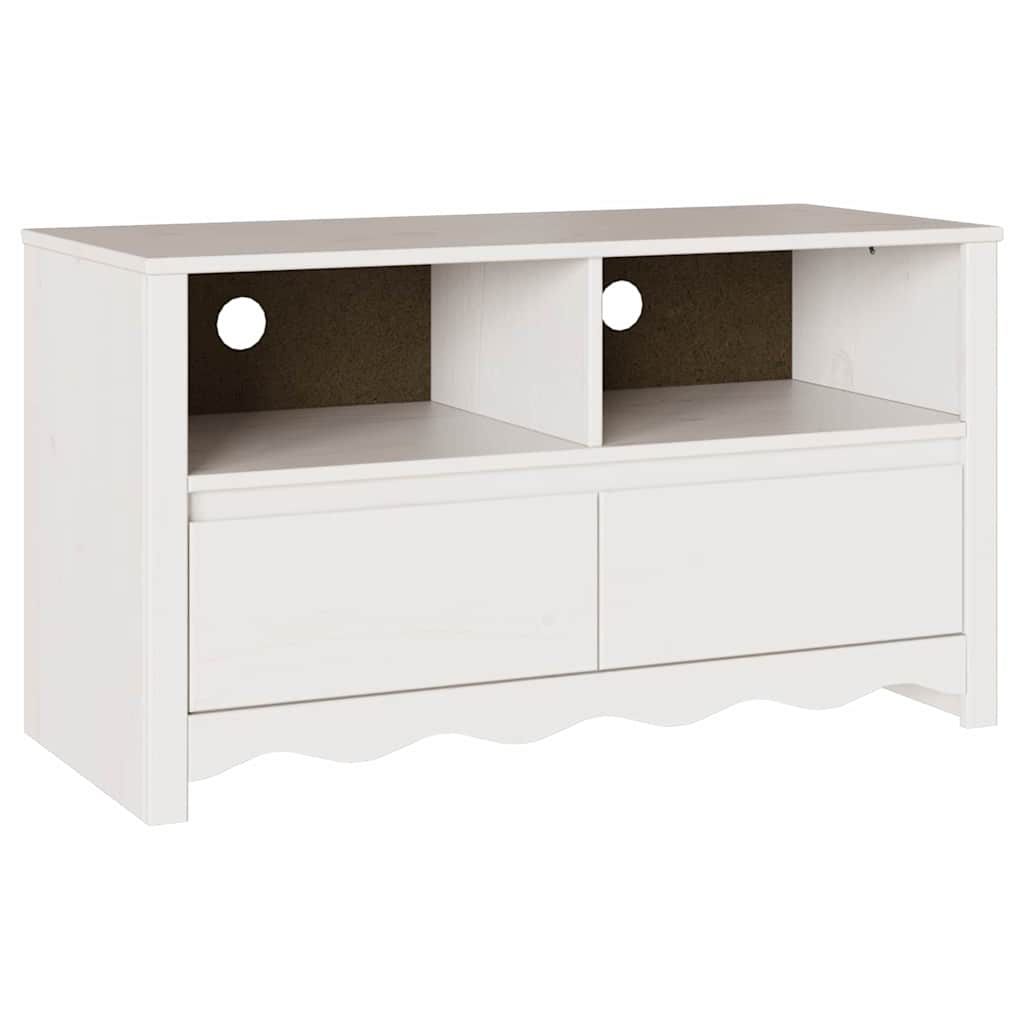 TV Cabinet Drammen White 99 x 43 x 55 cm Solid Pine wood